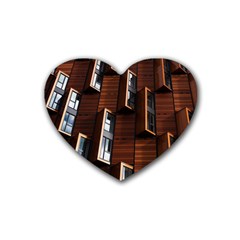 Abstract Architecture Building Business Rubber Coaster (heart) by Amaryn4rt