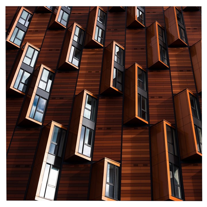 Abstract Architecture Building Business Wooden Puzzle Square