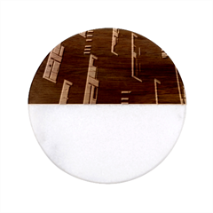 Abstract Architecture Building Business Classic Marble Wood Coaster (round)  by Amaryn4rt