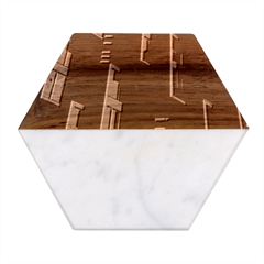 Abstract Architecture Building Business Marble Wood Coaster (hexagon)  by Amaryn4rt