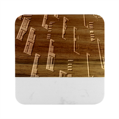 Abstract Architecture Building Business Marble Wood Coaster (square) by Amaryn4rt