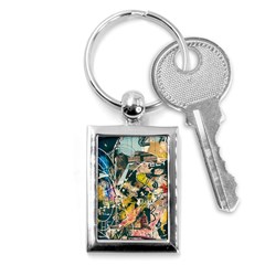 Art Graffiti Abstract Vintage Lines Key Chain (rectangle) by Amaryn4rt