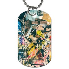 Art Graffiti Abstract Vintage Lines Dog Tag (one Side) by Amaryn4rt