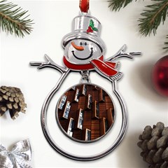 Abstract Architecture Building Business Metal Snowman Ornament by Amaryn4rt