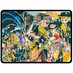 Art Graffiti Abstract Vintage Lines Fleece Blanket (large)