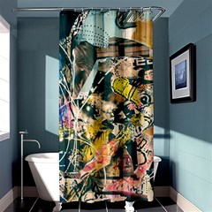 Art Graffiti Abstract Vintage Lines Shower Curtain 36  X 72  (stall)  by Amaryn4rt