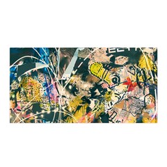 Art Graffiti Abstract Vintage Lines Satin Wrap 35  X 70  by Amaryn4rt