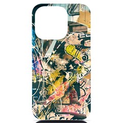 Art Graffiti Abstract Vintage Lines Iphone 14 Pro Black Uv Print Case by Amaryn4rt