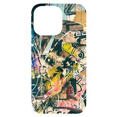 Art Graffiti Abstract Vintage Lines Iphone 14 Pro Max Black Uv Print Case by Amaryn4rt