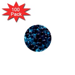 Blue Abstract Balls Spheres 1  Mini Buttons (100 Pack)  by Amaryn4rt