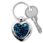 Blue Abstract Balls Spheres Key Chain (Heart) Front