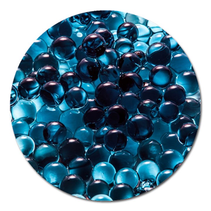 Blue Abstract Balls Spheres Magnet 5  (Round)