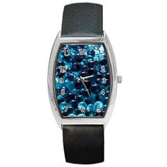 Blue Abstract Balls Spheres Barrel Style Metal Watch by Amaryn4rt