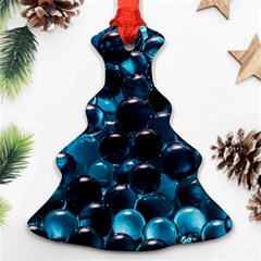 Blue Abstract Balls Spheres Christmas Tree Ornament (two Sides) by Amaryn4rt