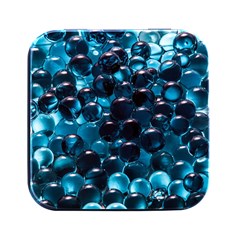 Blue Abstract Balls Spheres Square Metal Box (black)