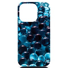 Blue Abstract Balls Spheres Iphone 14 Pro Black Uv Print Case by Amaryn4rt