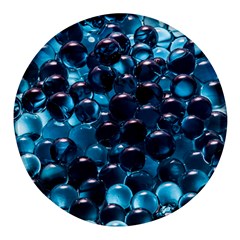 Blue Abstract Balls Spheres Round Glass Fridge Magnet (4 Pack) by Amaryn4rt