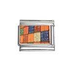 Blue White Orange And Brown Container Van Italian Charm (9mm) Front