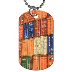 Blue White Orange And Brown Container Van Dog Tag (one Side) by Amaryn4rt