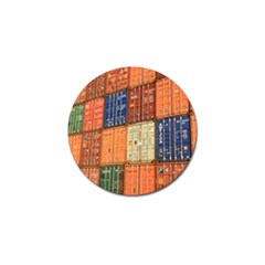 Blue White Orange And Brown Container Van Golf Ball Marker by Amaryn4rt