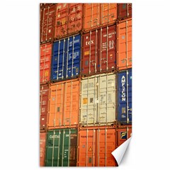 Blue White Orange And Brown Container Van Canvas 40  X 72  by Amaryn4rt