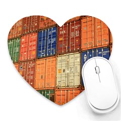 Blue White Orange And Brown Container Van Heart Mousepad by Amaryn4rt