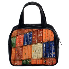 Blue White Orange And Brown Container Van Classic Handbag (two Sides) by Amaryn4rt