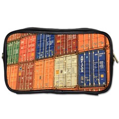 Blue White Orange And Brown Container Van Toiletries Bag (one Side) by Amaryn4rt