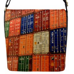 Blue White Orange And Brown Container Van Flap Closure Messenger Bag (s) by Amaryn4rt