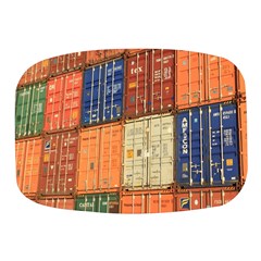 Blue White Orange And Brown Container Van Mini Square Pill Box by Amaryn4rt