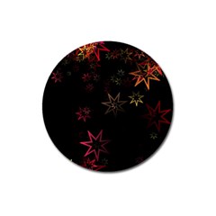 Christmas Background Motif Star Magnet 3  (round) by Amaryn4rt