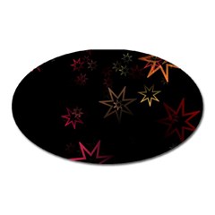 Christmas Background Motif Star Oval Magnet by Amaryn4rt