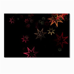 Christmas Background Motif Star Postcard 4 x 6  (pkg Of 10) by Amaryn4rt