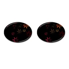 Christmas Background Motif Star Cufflinks (oval) by Amaryn4rt