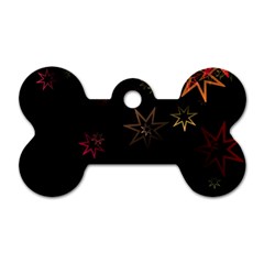 Christmas Background Motif Star Dog Tag Bone (two Sides) by Amaryn4rt