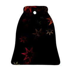 Christmas Background Motif Star Bell Ornament (two Sides) by Amaryn4rt