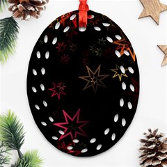 Christmas Background Motif Star Ornament (oval Filigree) by Amaryn4rt