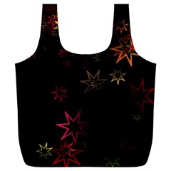 Christmas Background Motif Star Full Print Recycle Bag (xl) by Amaryn4rt