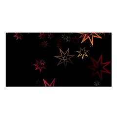 Christmas Background Motif Star Satin Shawl 45  X 80  by Amaryn4rt