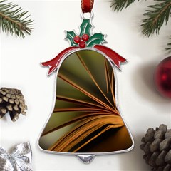 Book Screen Climate Mood Range Metal Holly Leaf Bell Ornament by Amaryn4rt