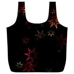 Christmas Background Motif Star Full Print Recycle Bag (xxxl) by Amaryn4rt