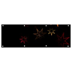 Christmas Background Motif Star Banner And Sign 9  X 3  by Amaryn4rt