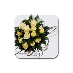 Bouquet Flowers Roses Decoration Rubber Square Coaster (4 Pack)