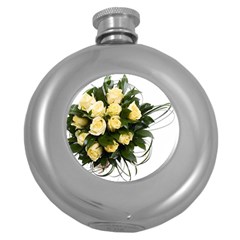 Bouquet Flowers Roses Decoration Round Hip Flask (5 Oz) by Amaryn4rt