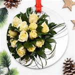 Bouquet Flowers Roses Decoration Round Ornament (Two Sides) Front