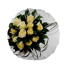 Bouquet Flowers Roses Decoration Standard 15  Premium Flano Round Cushions by Amaryn4rt