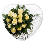 Bouquet Flowers Roses Decoration Heart Glass Fridge Magnet (4 pack) Front