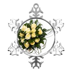 Bouquet Flowers Roses Decoration Metal Small Snowflake Ornament by Amaryn4rt