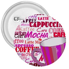 Coffee Cup Lettering Coffee Cup 3  Buttons by Amaryn4rt