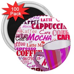 Coffee Cup Lettering Coffee Cup 3  Magnets (100 Pack) by Amaryn4rt